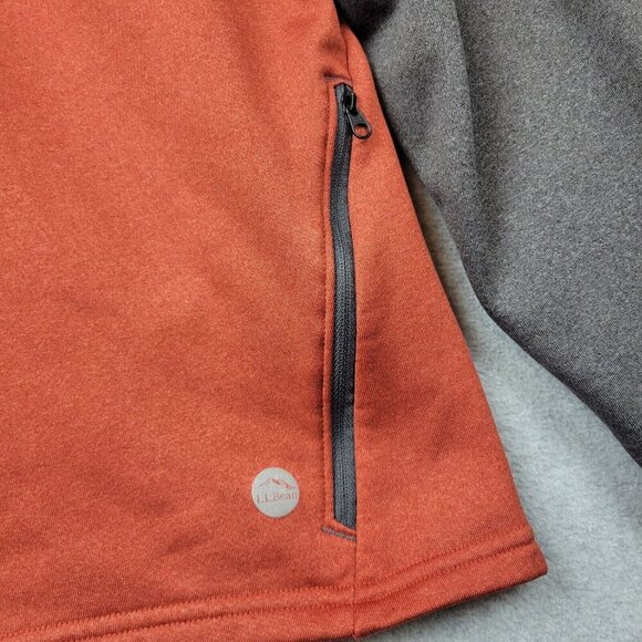 LL Bean Mens Hooded Jacket Size XL Orange Gray Full Zip Gorpcore Hiking Casual - Picture 2 of 9